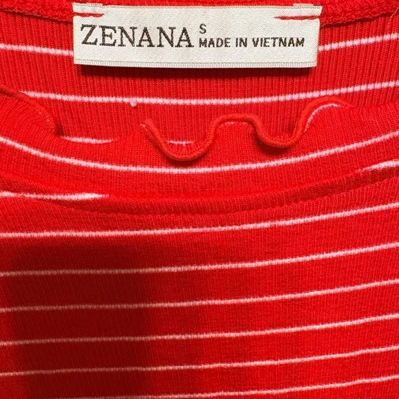Zenana Red and White Striped Tank Top - Picture 3 of 4